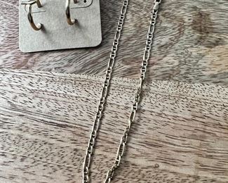 14k gold earrings & chain