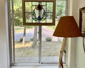 Stained glass window hanging