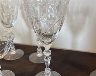 Vintage cut crystal stemware