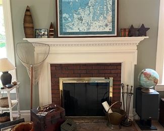 Large framed Winter Wonderland map, fishing items and more lures still to be unpacked