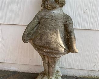 Concrete little girl garden statue 