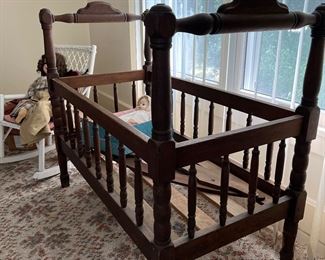 Gorgeous antique baby cradle / rocker