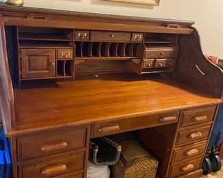 Roll top desk solid oak