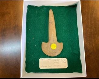 7” SPUD CELT AXE STONE MERCER COUNTY ILLINOIS