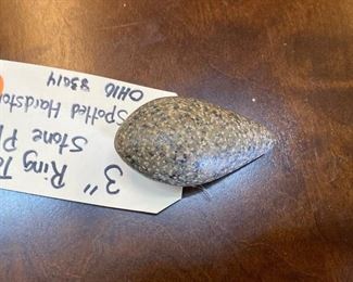 3” RING TOP STONE PLUMMET SPOTTED HARDSTONE OHIO 83014