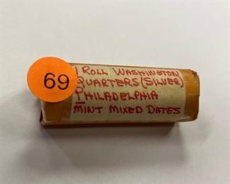 ROLL OF SILVER WASHINGTON QUARTERS