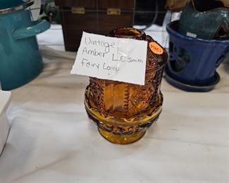 AMBER GLASS FAIRY LAMP