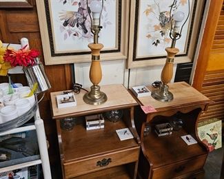 TWO NIGHTSTANDS/LAMPS & DECOR