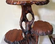 w3tier carved wood occasional table3581 t
