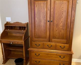 Armoire to pair of nightstands, and triple dresser/Mirror.