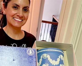 Tish with Wedgwood still in box. What a great gift!