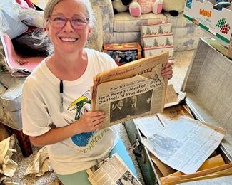 Dawn with vintage newspapers. 