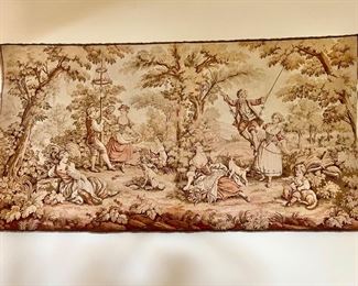Large tapestry in muted colors. 
