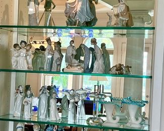 Lladros and GDR German figurines. 