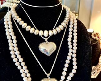 Sterling and pearls. 