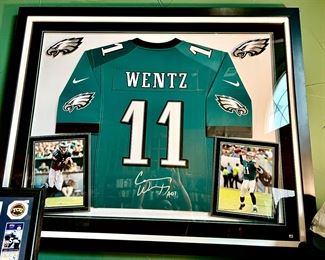 Wentz signed football Jersey. 