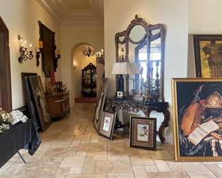 Lot of original and reproduction framed art 