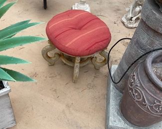 Wood and fabric foot stool