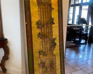 Wall panel in wood and gold leafed painted with gold finish wood frame 