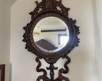 Hand made ornate gold finish wall mirror 