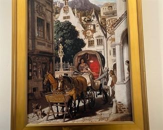 Original oil on Canvas painting in gold wood frame 