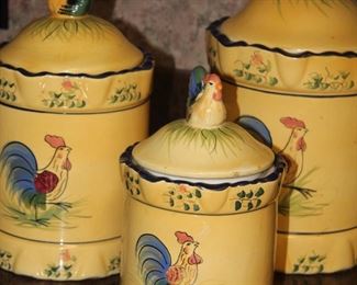 Group Of 3 Country Style Canisters