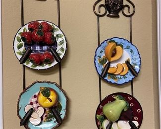 Kitchen Wall Decor Plate Racks With Decorative Fruit Plates