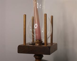 Single Candle With Wooden Holder