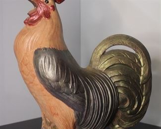 Unique Tall Vintage Rooster Statue Figurine