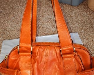Michael Kors Vintage Leather Buckle Zip Satchel