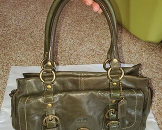Coach Maddison Leather Handbag Bag Khaki