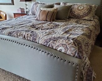  Tempur-Pedic King Mattress and Gray head and foot board.