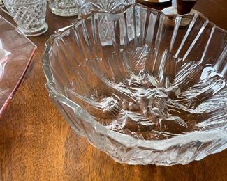 Vintage glassware and serving pieces, barware 