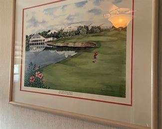 Golf lithograph, signed and numbered 