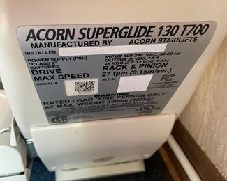 Acorn super glide chair stairlift
