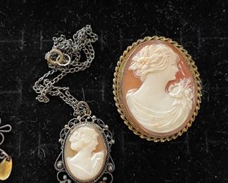 Cameo Brooch and necklace