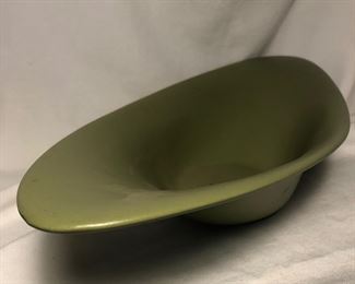 MCM centerpiece in groovy avocado green