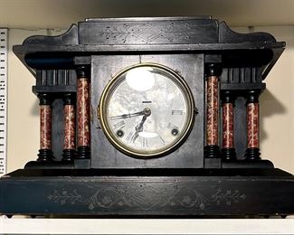 Beautiful Antique Mantle Clock - mostly for decor but looks lovely on a shelf or mantle.  