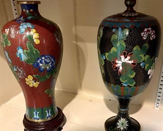 Cloisonné vase and Urn