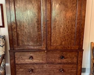 Gorgeous and quite old Linen Press made of Tiger Eye Maple