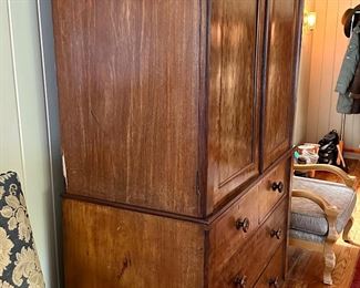 Gorgeous and quite old Linen Press made of Tiger Eye Maple