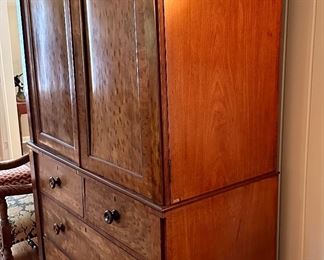 Gorgeous and quite old Linen Press made of Tiger Eye Maple