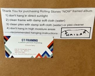 Framed Album and Cover.  The Rolling Stones Now