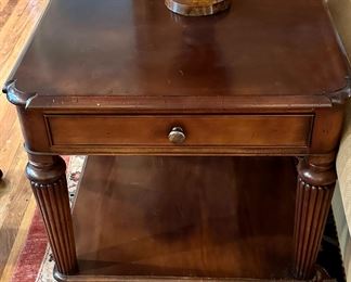 Milling Road by Baker End Table with One Drawer and lower shelf