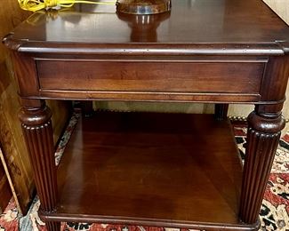 Milling Road by Baker End Table with One Drawer and lower shelf
