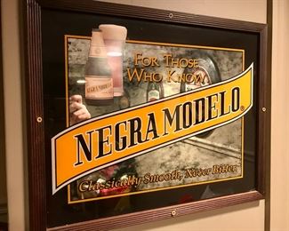 Authentic Negra Modelo Glass Sign