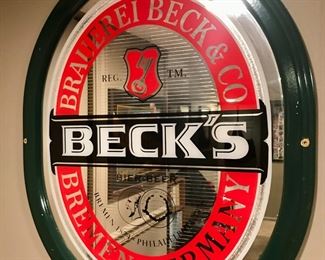 Authentic Beck's Glass Sign