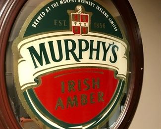 Authentic Murphy's Irish Amber Glass Sign