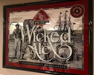 Pete's Wicked Ale Glass Sign