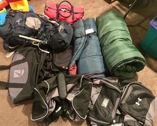 Misc bags and sleeping bags